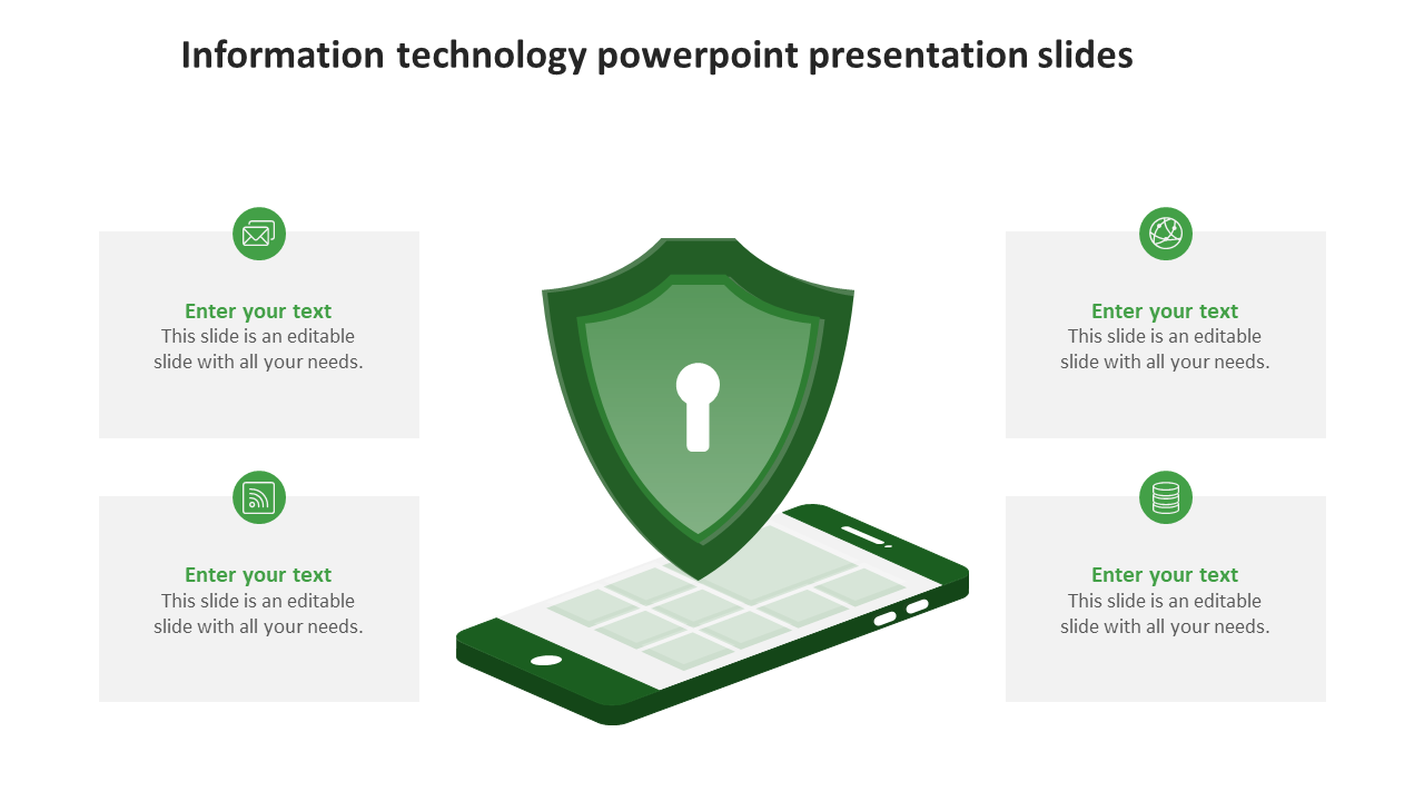 information technology powerpoint presentation slides-green